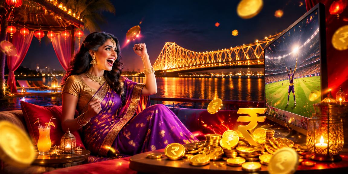 Kolkata entertainment casino scene with rupee sign